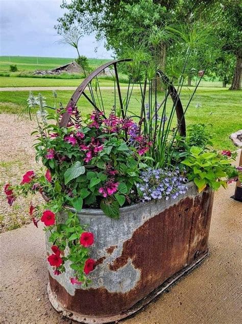 Pin By Pam Vickie Smith On Flowers In Rustic Garden Decor