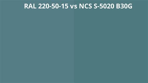 Ral 220 50 15 Vs Ncs S 5020 B30g Ral Colour Chart Uk