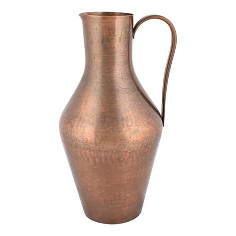 Vintage Copper Pitcher Or Vase With Handle By Eugen Zint 1960s At 1stdibs