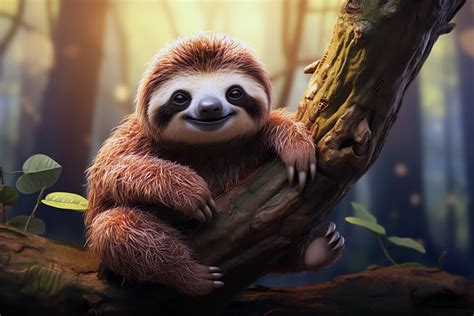 Download Ai Generated, Sloth, Smiling. Royalty-Free Stock Illustration ...