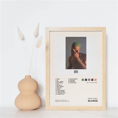 Frank Ocean Blonde Album Cover Poster Music Print Wall Art Aesthetic Poster Print Music