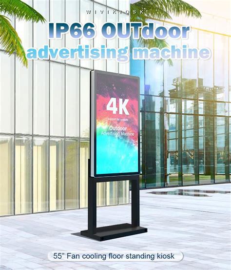 Ultra Thin Outdoor Floor Standing Lcd Display Digital Signage Ods