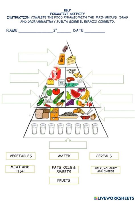 food pyramid mari liveworksheets