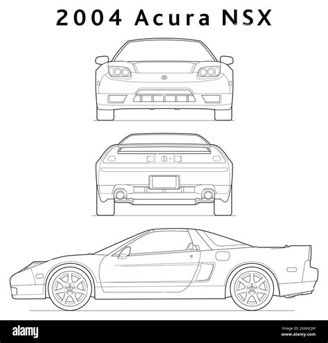 2004 Acura Nsx Car Blueprint Stock Vector Image And Art Alamy