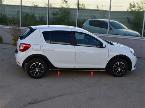 Накладки на пороги для Рено Сандеро, накладки для Renault Sandero ...