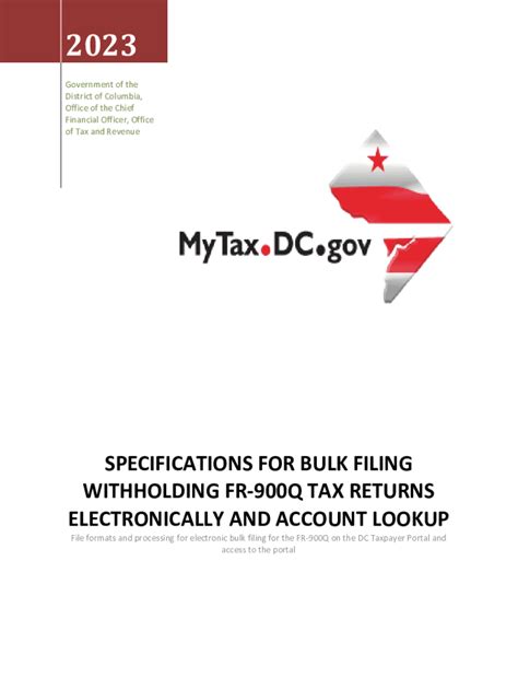 Fillable Online Otr Cfo Dc Withholding Tax Forms For 2023 Filing Season