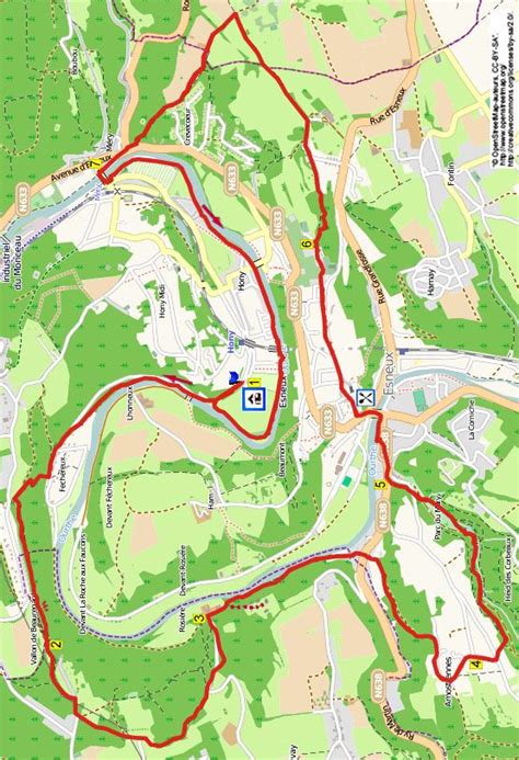 653 Esneux 17 5 Km Wandelgids Zuid Limburg Map Inspiration Art