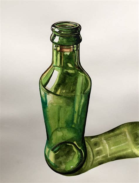 Green Soda Bottle 76 Painting By Serpil Umit Saatchi Art