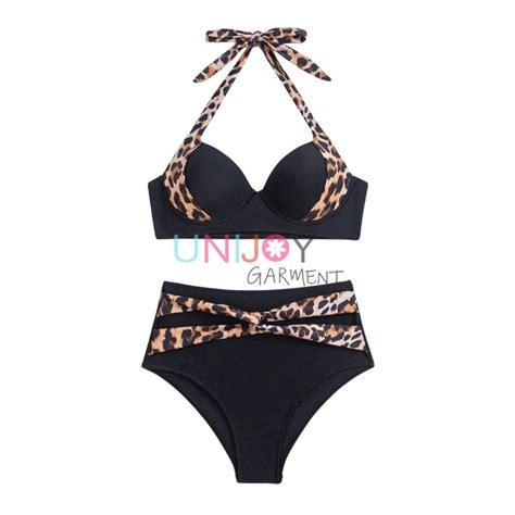 Proveedor De Bikini Push Up Con Aros Y Estampado De Leopardo Personalizado Unijoy