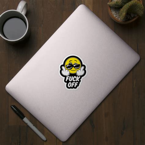 Fuck Off Emoji Funny Sarcastic Smiley Face Dark Colors Fuck Off Emoji Sticker Teepublic