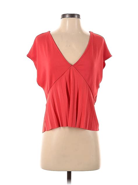 Zara 100 Cotton Red Short Sleeve Blouse Size S 52 Off Thredup