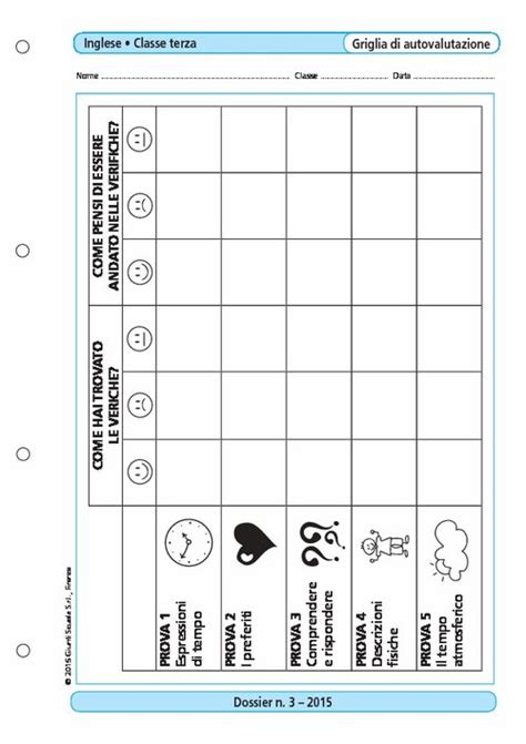 Griglia Di Autovalutazione Di Lingua Inglese Classe 3 Giunti Scuola
