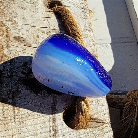 Davenport Sea Glass Cobalt Blue And Opaque White Etsy