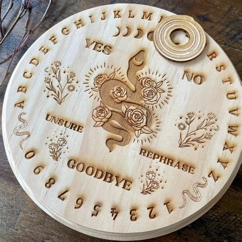 Engraved Wooden Spirit Ouija Board Etsy