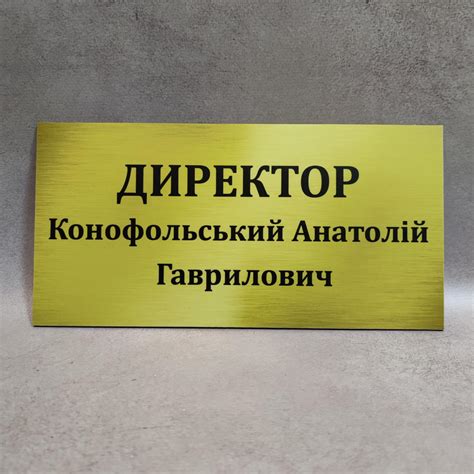 Табличка "Директор" с ФИО от Мир стендов - 1473977376