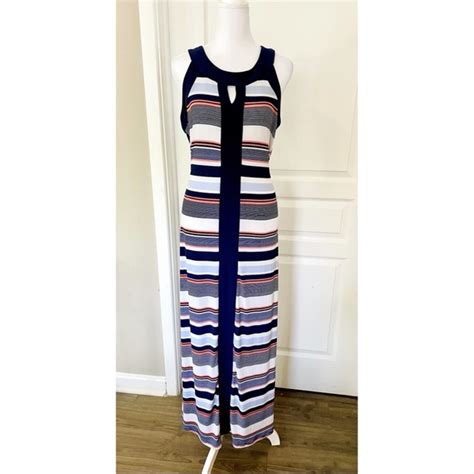 Elie Mccarthy Dresses Elie Mccarthy Keyhole Striped Maxi Dress