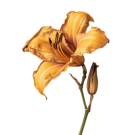 Dried day lily flower showcasing delicate petals and intricate details