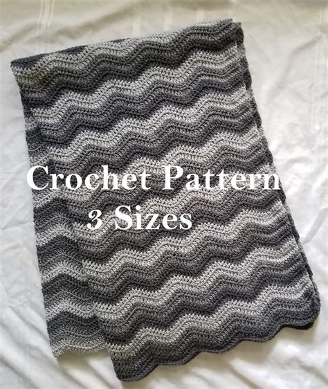 Crochet Blanket Pattern, Crochet Pattern, Ripple Afghan, Pattern ...