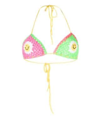 MC2 Saint Barth Daisy Smile Crochet Bikini Top Farfetch