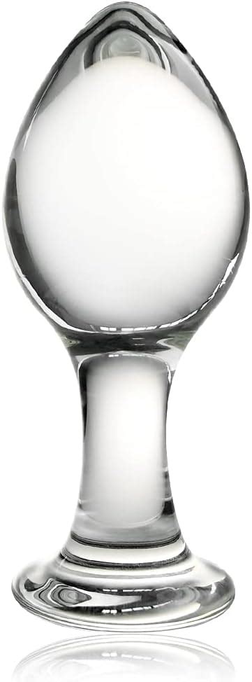 SXOVO Glas Dildo Buttplug Trainer G Punkt Stimulator Analplug Mit Stoss Kegel Glas Kristall