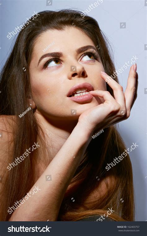 Sexy Brunette Long Hair Sensual Lips Stock Photo 162403757 Shutterstock