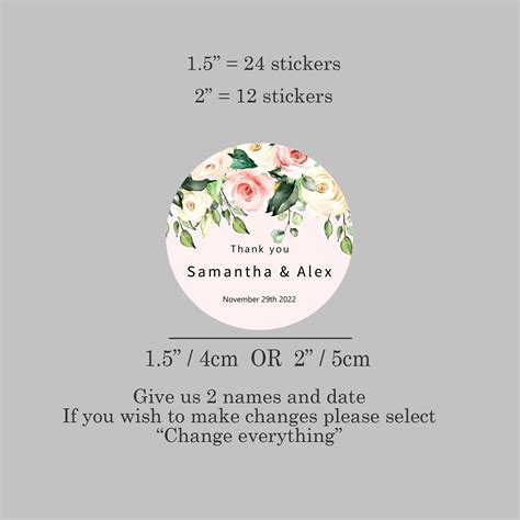 Floral Wedding Stickers Personalized Labels Wedding Labels - Etsy