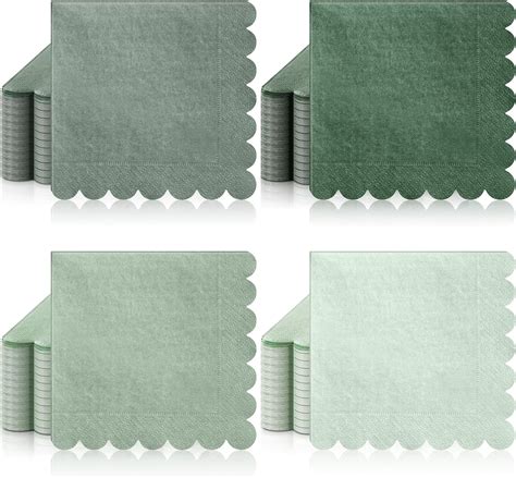 Zhanmai 100 Pack Cocktail Napkins 5 X 5 Inch Scalloped