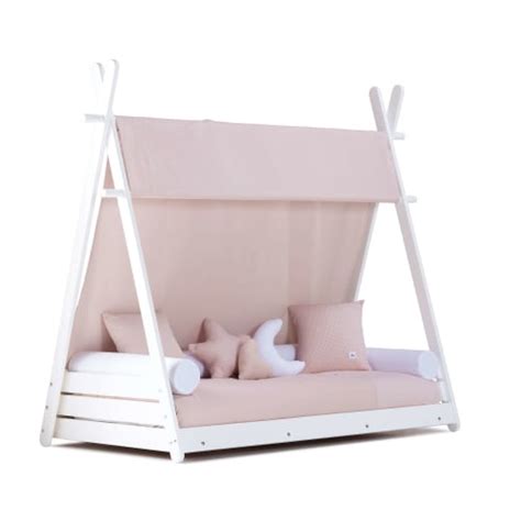 Lit B B Montessori En X Cm Avec Textile En Rose Homy Maisons Du