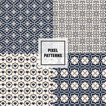 Free Vector | Pixel patterns collection