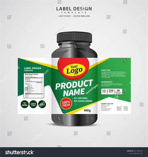 Bottle Label Package Template Design Label Stock Vector (Royalty Free ...