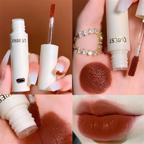 Lip Gloss Colors Nude Matte Chocolate Lipstick Waterproof Long Lasting Women Red Lip Tint