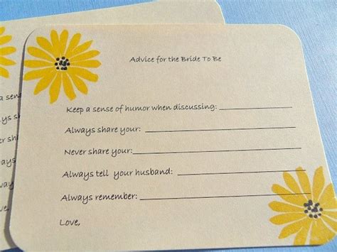 Items similar to Bridal Shower Advice Cards - Wedding Shower Advice ...