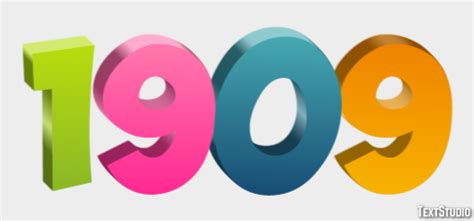 1909 Text Effect and Logo Design Number