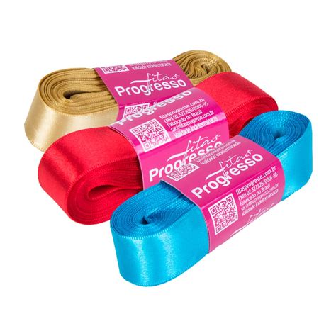 Fita De Cetim Preço - Fita de Cetim CF005 Progresso 22mm 10 Metros Várias Cores Kit com 10 ...
