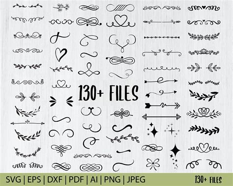 130 Elements SVG Bundle Design Elements SVG Accent Svg Etsy