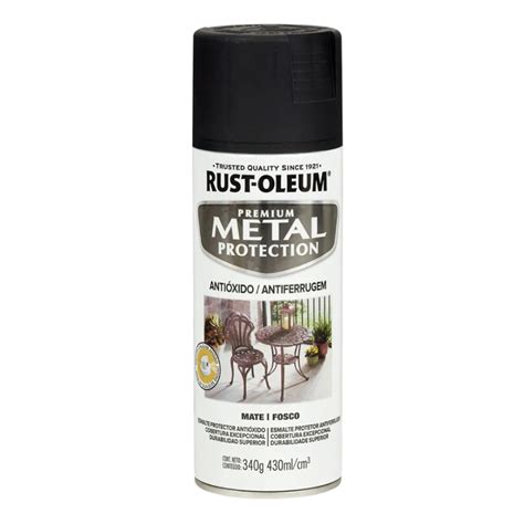 Tinta Spray Metal Protection Preto Fosco Rust Oleum Deposito Santo