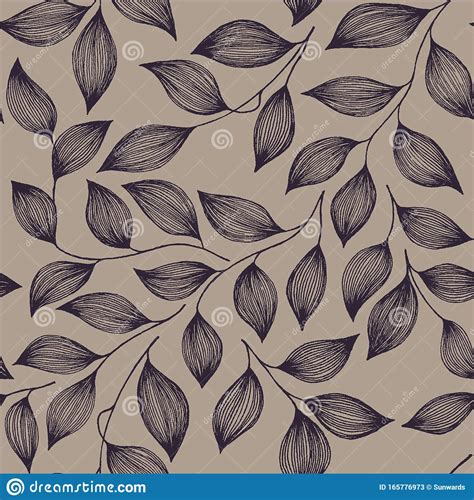 Wrapping Tea Leaves Organic Seamless Pattern Vector Stock Vector
