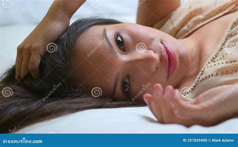 Beautiful Latina Woman Lying In Bed Stock Footage Video Of Ethnicity Smile 257839400