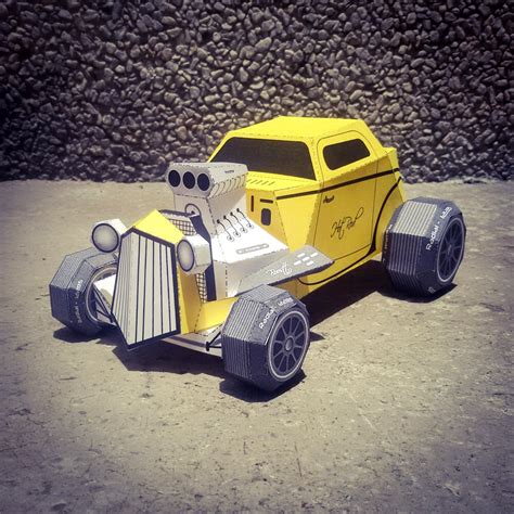 DIY Papercrafts Hot Rod Paper Modelpaper Etsy