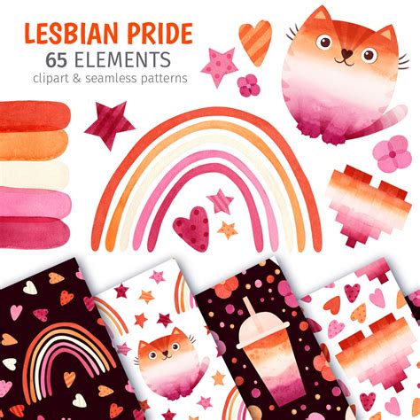 Lgbtqia Pride Month Rainbow Clipart And Seamless Patterns Asexual Lesbian Gay Trans