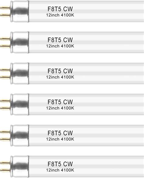 Accway (6 Pack) F8T5/CW 4100K 12’’ Linear Fluorescent Light Bulb, 8W ...