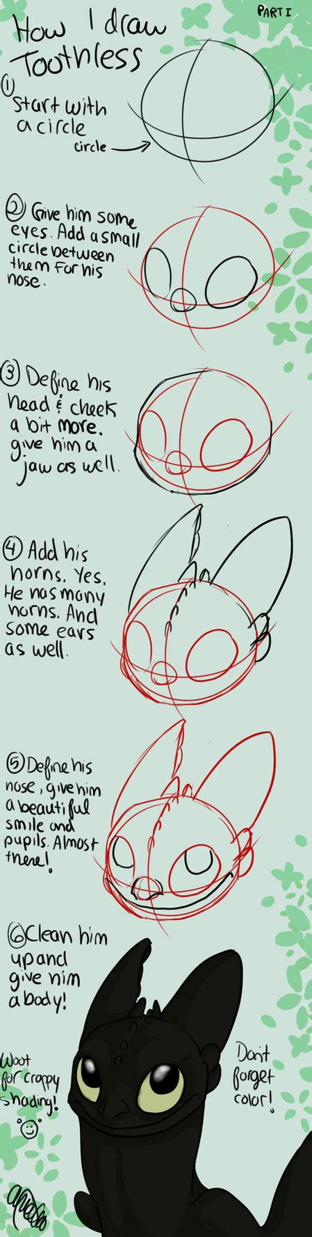 How To Draw Toothless Tutorial By Spiritwollf On Deviantart