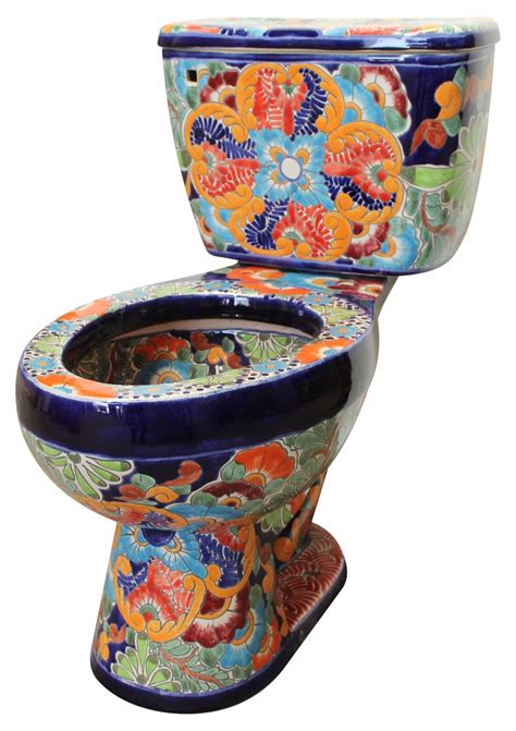 Mexican Toilet Elongated Comfort Height Hand Painted Etsy