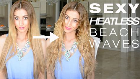 Sexy Heatless Beach Waves Hair Tutorial Youtube