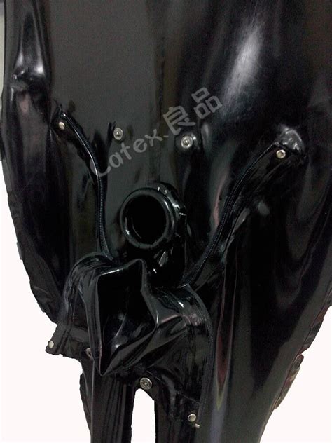 Latex Catsuit With Gloves Socks Ring Crotch Hole With Codpiece No Zip