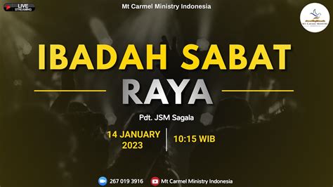 Ibadah Sabat Raya Pdt Jsm Sagala Mcmi January Youtube