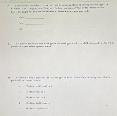 Solved Hemophilia Is A Sex Linked Recessive Trait Both Chegg