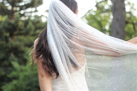 Celestial Wedding Veil With Gold Moons and Stars Black or | Etsy