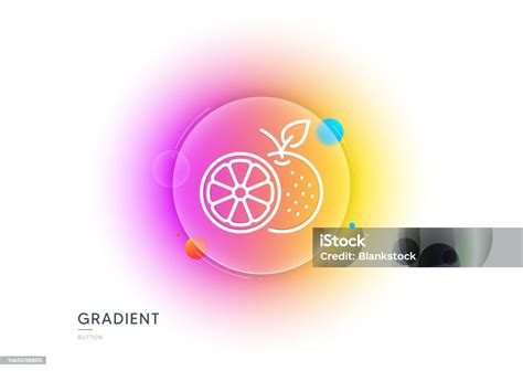Оранжевый Значок Линии Знак Фруктовой Пищи Кнопка Размытия Градиента ...
