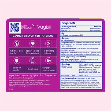 Maximum Strength Vaginal Anti Itch Cream Vagisil